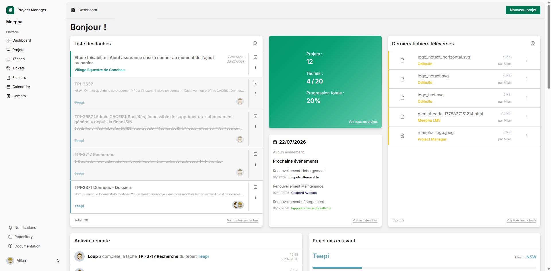 Project Manager Dashboard